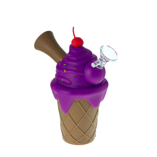 Ice Cream Cone silicone bong 6.5"