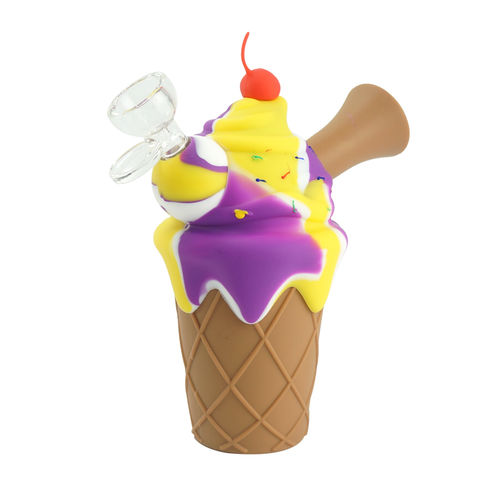 Ice Cream Cone silicone bong 6.5"